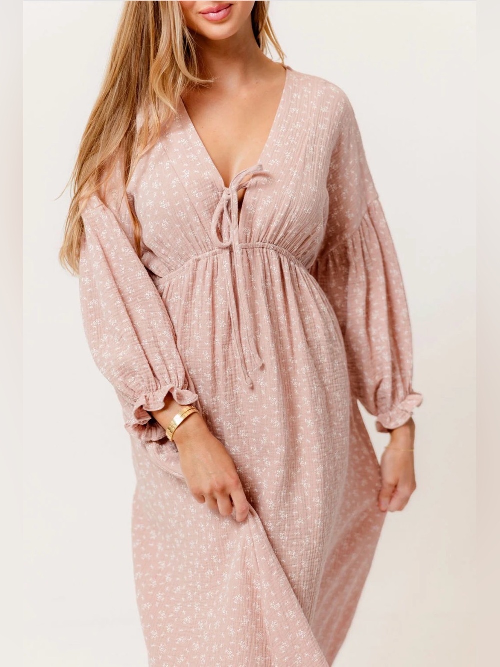 NWT, Worth Collective 100% Cotton Dress, M, Rose Foliage - Picture 4 of 17